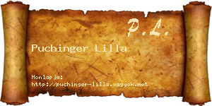 Puchinger Lilla névjegykártya